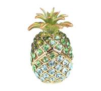 F Fityle Boîte à Bijoux en Forme d'ananas, boîte à Bijoux émaillée, décoration en métal, boîte décorative Portable en Forme d'ananas, boîte de Rangement pour, Vert