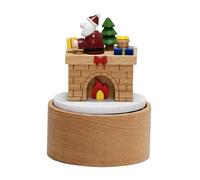 F Fityle Boîte à musique mécanique, jouet d'horlogerie, objets de collection pour anniversaire, jolie boîte à musique rotative pour les vacances, figurine, Cheminée du Père Noël