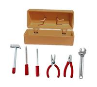 F Fityle Boîte à outils miniature pour réparation, meubles miniatures, accessoires pour maison de poupée, jouets de simulation, mini-mallette à outils de, Étui Jaune