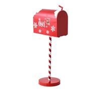 F Fityle Boîte aux Lettres de Noël en Fer, Facile à Installer, Boîte à Cartes de Vœux, Décoration de Porte d'Entrée avec Support, Collecteur de Messages Festifs, pour Intérieur et Extérieur, 22cmx50cm