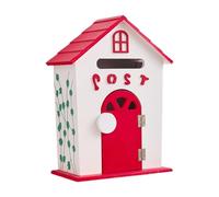 F Fityle Boîte aux lettres murale verrouillable, boîte aux lettres de communication en bois, commerciale, à suggestions pour bureau, entrée d'école, Rouge
