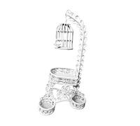 F Fityle Cage à Oiseaux pour Maison de Poupée, échelle 1/12, Objet de Décoration Féérique pour Bureau Ou Jardin Miniature, Modèle En Fer de Collection.