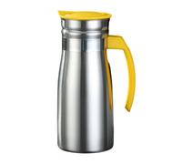 F Fityle Carafe à café isotherme en acier inoxydable de 1 L, distributeur de boissons, pichet à eau idéal pour les, les mariages, le camping, les magasins, Jaune avec Poignée