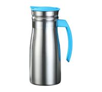 F Fityle Carafe à café isotherme en acier inoxydable de 1 L, distributeur de boissons, pichet à eau idéal pour les, les mariages, le camping, les magasins, Bleu avec Poignée