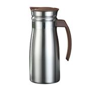 F Fityle Carafe à café isotherme en acier inoxydable de 1 L, distributeur de boissons, pichet à eau idéal pour les, les mariages, le camping, les magasins, Marron avec Poignée