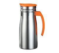 F Fityle Carafe à café isotherme en acier inoxydable de 1 L, distributeur de boissons, pichet à eau idéal pour les, les mariages, le camping, les magasins, Orange avec Poignée