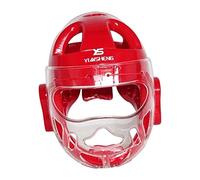 F Fityle Casque de karaté Protection de tête de sécurité Protecteur de Visage réglable pour Sanda Kickboxing, Rouge, M