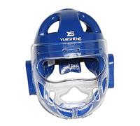 F Fityle Casque de karaté Protection de tête de sécurité Protecteur de Visage réglable pour Sanda Kickboxing, Bleu, Je