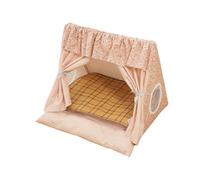 F Fityle Cat Indoor Tent House, Washable Cave Portable Pet Bed Brewable Summer Cat Bed for Cats Puppy Chaton, Rose