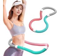 F Fityle Cercle de Sport Lesté en PVC, Cerceau Fitness Pliable, Équipement Minceur Silencieux pour Enfants/Adultes, Entraînement à la Maison/Bureau, Rose Vert 1.2 Kg