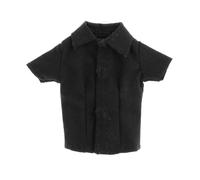F Fityle Chemise boutonnée 1/12, hauts d'été, accessoires de cosplay élégants, tenue habillée pour figurines féminines de 6 pouces, accessoire de costume, Noir