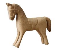 F Fityle Cheval en bois brut, statuette de cheval non peinte, figurine, sculpture vierge à peindre, ornement animal pour salon ou dessin, Style A