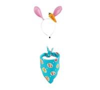 F Fityle Chien Bandana Bandeau été Mouchoir Doux Chien Triangle Bavoir Respirant Vacances pour Petits Chiens Chats Animaux Triangle Bavoir, Bleu, S