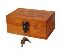 F Fityle Coffret à Bijoux Coffre de Souvenirs Boîte à Trésors en Bois Clé Verrouillable pour Organisation Bijoux Accessoires Mode Chambre Coiffeuse Femme Occas, 213x14x10cm