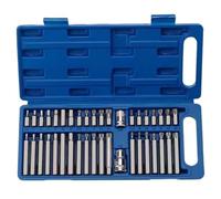 F Fityle Coffret de 40 douilles hexagonales avec boîte, outil à main résistant à l'usure pour mécanicien, entraînement 1/2" et 3/8", Bleu