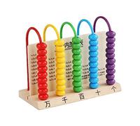 F Fityle Comptage Abacus Jouet Classique en Bois Jouet Éducatif de Comptage, Apprendre les Mathématiques, Ajouter Soustraire Abacus pour Bébé Enfants Enfants, 5 tiges A
