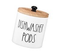 F Fityle Conteneur de rangement pour dosettes de lessive, robuste, grande capacité, résistant à la poussière, pour table, salle de bain, Blanc