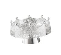 F Fityle Coupe à fruits sur pied, plateau de rangement, base stable, assiette à fruits pratique pour la maison, le salon, les fêtes et les mariages, Blanc et Argent