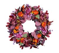 F Fityle Couronne d'automne, guirlande de fleurs artificielles décoratives de 45 cm, à suspendre au mur, pour festival, patio, porche, cour extérieure