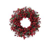 F Fityle Couronne de Noël Artificielle Décoration Porte D'Entrée Guirlande Ornement Suspendu Structure Robuste Décor Festif Adaptée pour Mur Fête Restaurant Ma, 50cm