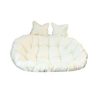 F Fityle Coussin de Chaise Suspendu, Double Coussin de Chaise œuf, Lavable, épais, Grand Doux pour Chambre à Coucher, Bureau, Maison, Jardin, Blanc