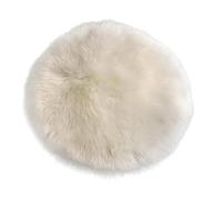 F Fityle Coussin De Siège Rond Moelleux en Fausse Fourrure, Tapis en Peau De Mouton Shaggy, Accessoires De Photo - Blanc 33cm