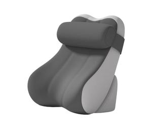 F Fityle Coussin de Tête de Lit Oreiller Dossier Confortable Appui-tête Réglable Housse Amovible Multifonction Mousse à Mémoire Adapté Aux Loisirs Chambre, Gris Foncé et Gris Clair