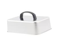 F Fityle Couvercle de cuisson à la vapeur en acier inoxydable, couvercle rectangulaire universel pour grillades, hamburgers, steaks hachés, barbecue en plein, 31 Cm X 24 Cm X 5.5