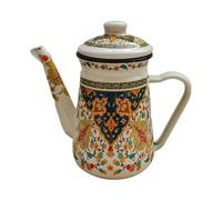 F Fityle de Lait en théière en émail avec Couvercle adhésif Confortable, Fleur d'orange