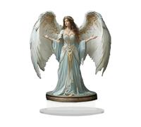 F Fityle Décoration de table 2D représentant une scène de Noël, œuvre d'art créative en acrylique plat avec support, idéale pour une fête près de la, Ange de 20 Cm