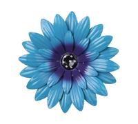 F Fityle Décoration Murale Florale en métal, Ornement en Fer de 20 cm de diamètre, décoration Murale Florale 3D Robuste pour extérieur, intérieur, Balcon, Bleu