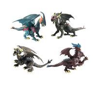 F Fityle Ensemble de jeu Dragons diable, 4 pièces, animaux de préhistoriques, queue rotative et décoration de tête, Simulation pour Collection de