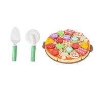 F Fityle Ensemble de pizza en bois pour servir des parts, jouet d'éveil aux couleurs et aux jeux de rôle, idéal comme cadeau ou pour la classe, L