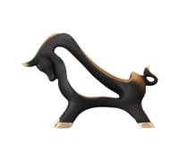 F Fityle Étagère à vin de comptoir, Sculpture de Vache, Statue d'animal, Ornement de Bureau, Figurine pour Armoire d'entrée, étagère, Bar, Cadeau de, Noir