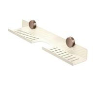 F Fityle Étagère de Douche à Ventouse Robuste Panier de Rangement Mural Organisateur de Salle de Bain en Acier Au Carbone sans Perçage Adapté pour La Cuisine, Blanc Longueur 50cm