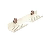 F Fityle Étagère de Douche à Ventouse Robuste Panier de Rangement Mural Organisateur de Salle de Bain en Acier Au Carbone sans Perçage Adapté pour La Cuisine, Blanc Longueur 40cm