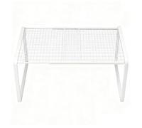 F Fityle Étagère de rangement extensible pour armoire, organiseur, assiettes, plats empilables, comptoir, bols réglables, placard, réutilisable, antidérapant, White L