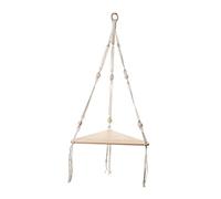 F Fityle Étagère Suspendue en macramé Étagère en Corde d'angle Blanche Étagère Flottante Triangulaire Rustique Boho Rack Rangement Fait à la Main Organiser