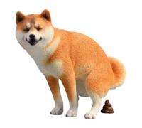 F Fityle Figurine de chien, sculpture animale, décoration de tableau de bord de voiture, statue Shiba Inu pour salon, bureau, étagère, cheminée, Jaune