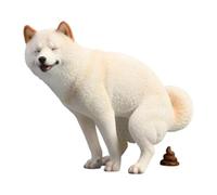 F Fityle Figurine de chien, sculpture animale, décoration de tableau de bord de voiture, statue Shiba Inu pour salon, bureau, étagère, cheminée, Blanc