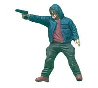 F Fityle Figurine miniature de de rue au 1/64, en résine, représentant un voleur, idéale pour une table de sable, des bâtiments architecturaux ou un, Wearing A Hat