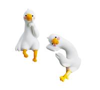 F Fityle Figurines décoratives pour écran d'ordinateur, oie blanche de collection, pour l'intérieur de la voiture. Décorations amusantes pour, Ensemble de 2pcs