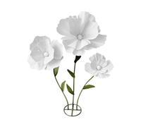 F Fityle Fleur Artificielle Géante Décoration de Grandes Fleurs Composition Florale sur Support Accessoire de Décor Scénique Structure Solide PP Fer Mousse PE, Blanc