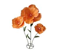 F Fityle Fleur Artificielle Géante Décoration de Grandes Fleurs Composition Florale sur Support Accessoire de Décor Scénique Structure Solide PP Fer Mousse PE, Orange