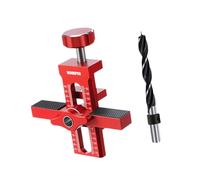 F Fityle Gabarit de Montage pour Portes de Meuble en Alliage d'Aluminium, Outil de Gabarit avec Bras de Support et Serrage, Jig de Fixation Universel pour Charnières Cachées, Armoire, avec 1 Perceuse