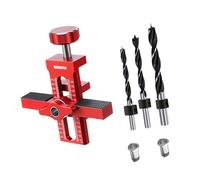 F Fityle Gabarit de Montage pour Portes de Meuble en Alliage d'Aluminium, Outil de Gabarit avec Bras de Support et Serrage, Jig de Fixation Universel pour Charnières Cachées, Armoire, avec 3 Forets