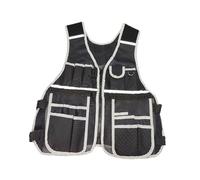 F Fityle Gilet porte-outils multipoches, pochette de rangement d'outils ajustable de qualité supérieure pour technicien, charpentier, plombier, bricoleur, Blanc