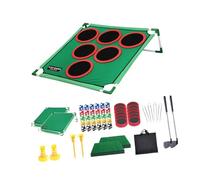 F Fityle Golf Pong Set Golf Put Green Mat Indoor ou Outdoor Chipping Practice Game For Party Favors de 4 à 8 ans, Double étagère