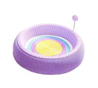 F Fityle Griffoir pour Chat, Protection pour Meubles avec griffoir et gamelle, Jouets d'entraînement et Panier pour Chat pour l'exercice, Rond