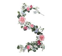 F Fityle Guirlande de fleurs d'eucalyptus artificielles, papillon, couronne florale suspendue, verdure pour jardin, pub, centre de table printanier et